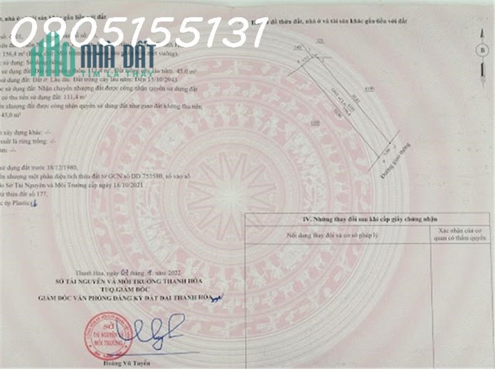 Chính chủ cần bán 156,4m2 đất xã Thọ Dân, H. Triệu Sơn, Thanh Hoá, giá đầu tư