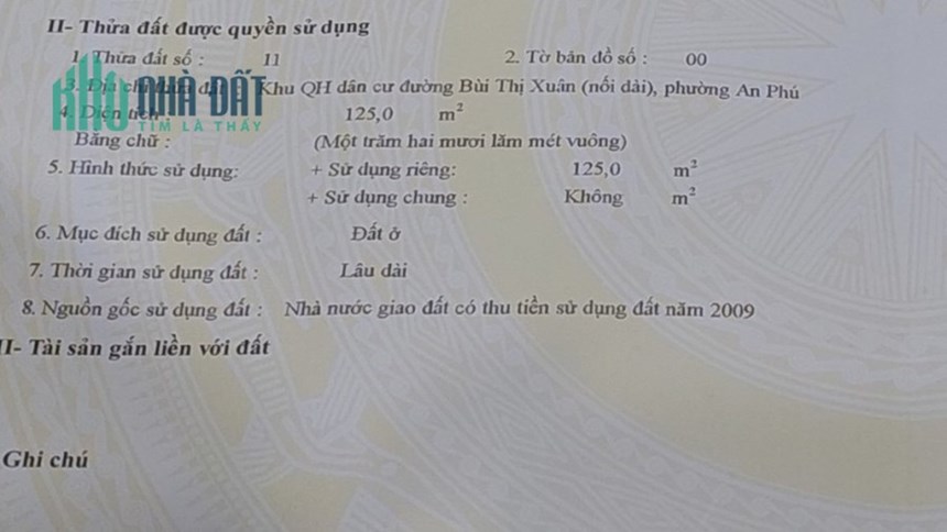 CHÍNH CHỦ Cần Bán Nhanh Lô Đất mặt tiền đường Bùi Thị Xuân Tại An Phú - An Khê - Gia Lai