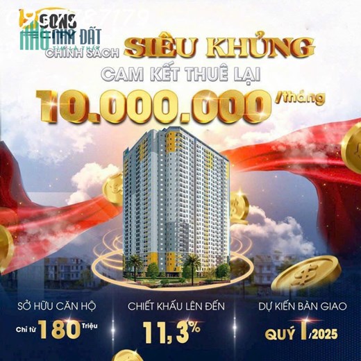 Sở hữu căn 2PN Bcons City chỉ 180 triệu. Cam kết thuê lại 10 triệu trong 2 năm