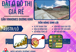 Gia đình cần bán 3 lô đất liền kề tại trung tâm phường Hoà Nghĩa quận Dương Kinh