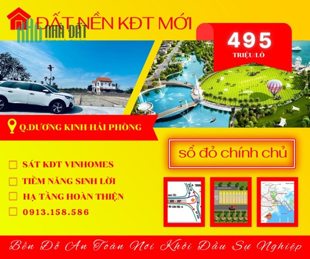 BÁN LÔ ĐẤT GIÁ 495TR GẦN ỦY BAN PHƯỜNG HÒA NGHĨA DƯƠNG KINH.HP