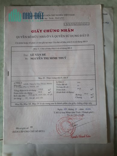 CHÍNH CHỦ Cần Bán Nhanh Căn Nhà Vị Trí Đẹp Tại TP Châu Đốc, An Giang