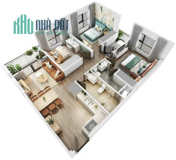 Chỉ 1.05 tỷ sở hữu căn hộ 3PN (góc)  75m2 Vinhomes Smart City, nhận nhà 2024