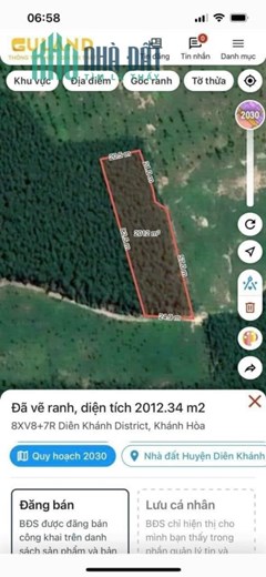 Bán nhanh 2000m2 Diên Xuân - Diên Khánh - Ngang 24m - Đường otô - Sổ Đỏ Giá Cực Rẻ 530tr