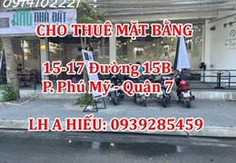 Chính chủ cần Cho thuê mặt bằng lầu 1 vừa ở vừa kinh doanh tại  15-17 Đường 15B Phú Mỹ. Q7