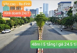 Nhà Mặt Phố Văn Cao - Ba Đình I Diện tích 48M I Mặt tiền 5M I 5 Tầng I Giá 24.5 tỉ