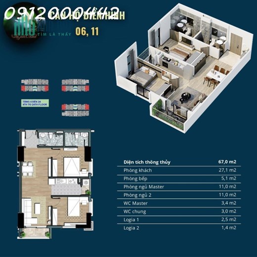 Căn Góc2PN - 71m2 tòa HH3 Chính chủ nhượng lại dự án Jade Square  Phạm Văn Đồng - đối diện Ciputra