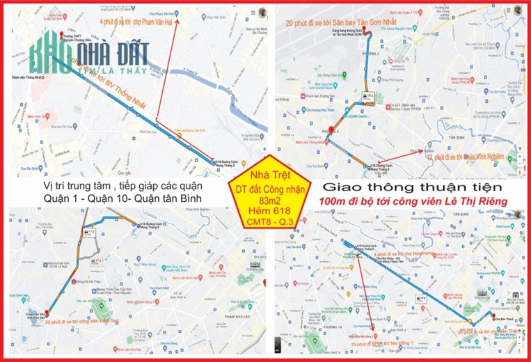 Bán nhà trệt hẻm 618 Cách Mạng Tháng Tám P11, Q3 (đối diện công viên Lê Thị Riêng)