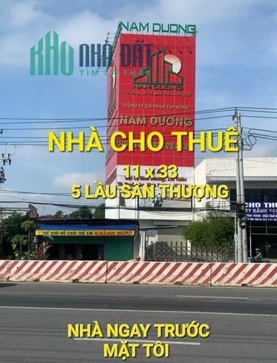 Cho Thuê Toà Nhà Khủng 333m2 5 lầu QL13 Thuận An Bình Dương