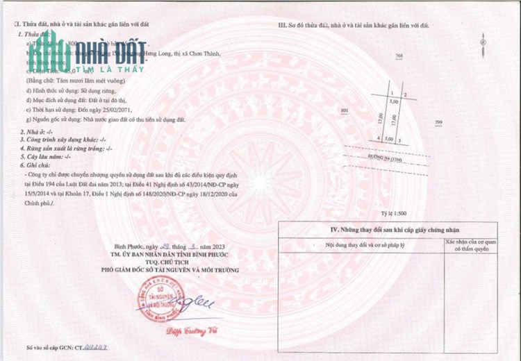 ĐẤT CHƠN THÀNH CHÍNH CHỦ FULL THỔ CƯ 85M2