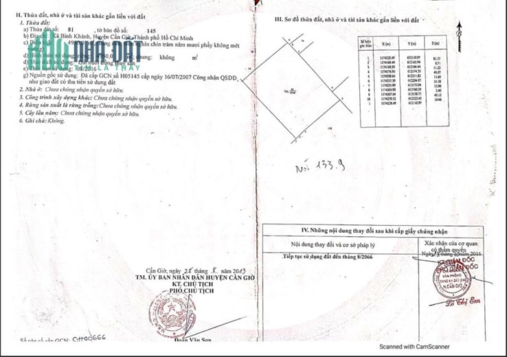 CHÍNH CHỦ BÁN ĐẤT Khu Dân Cư Bình Thạnh,  Xã Bình Khánh, Huyện Cần Giờ, TP Hồ Chí Minh