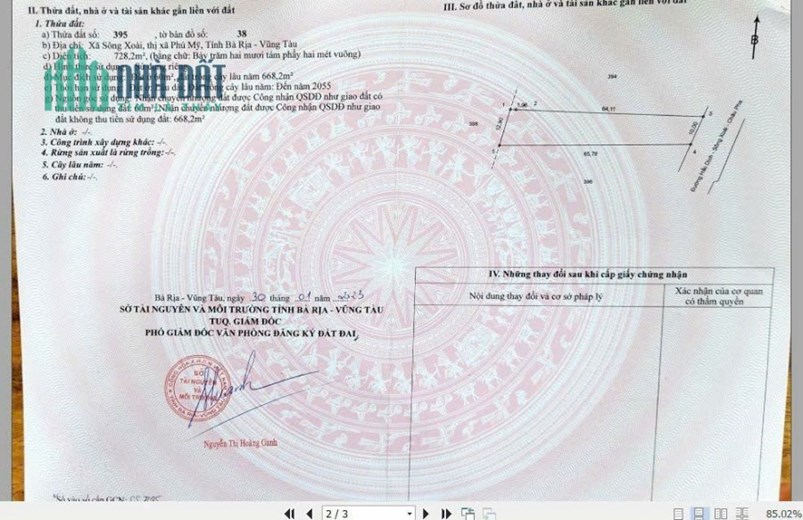 chính chủ bán đất Đường QL 51-Thị xã Phú Mỹ -Giá Dưới 2 Tỷ ,LH 0966943807