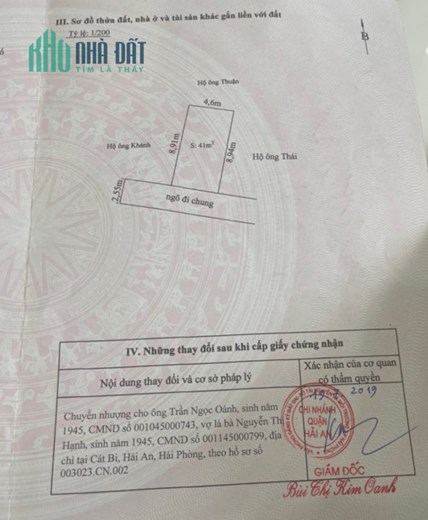 Bán nhà ngõ 415 Ngô Gia Tự gần Chợ Đằng Lâm 42m 4 tầng GIÁ 3.05 tỉ ô.tô tận cửa
