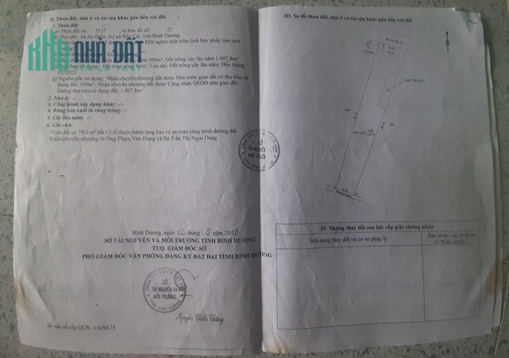 CHÍNH CHỦ Bán Gấp Đất Vị Trí Đẹp Tại Đường An Điền Số 55, TX Bến Cát, Bình Dương