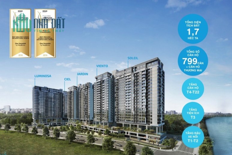 CĂN HỘ ONE VERANDAH 80% CĂN HỘ VIEW SÔNG TUYỆT ĐẸP Căn 2PN view Sông, hướng quận1
