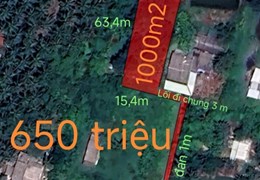 Bán gấp lô đất thổ vay vốn ngân hàng giá 1 tỷ hạ còn 650 triệu