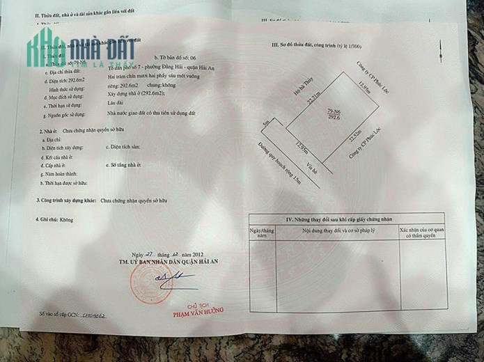 Bán lô đất biệt thự phúc lộc 1 diện tích 292M  Trần Hoàn Hải An
