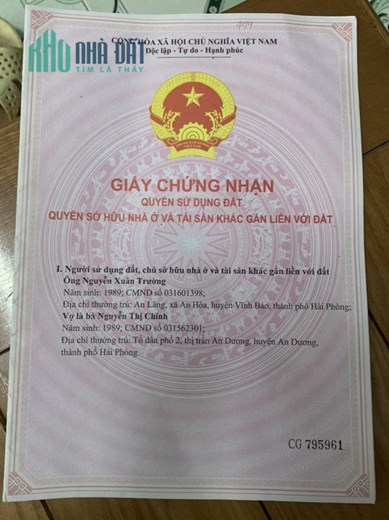 NHÀ CHÍNH CHỦ - GIÁ TỐT 
Cần Bán Nhanh Căn Nhà tại trung tâm An Dương - Hải Phòng
