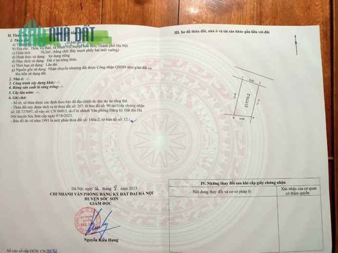 Chính chủ cần bán mảnh đất siêu đẹp tại Minh Trí - Sóc Sơn  giá chỉ vào 1 tỷ.