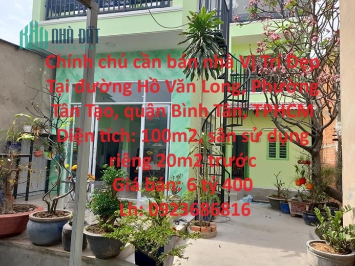 Chính chủ cần bán nhà Vị Trí Đẹp Tại quận Bình Tân, TPHCM
