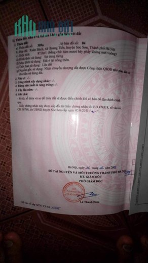 Chính Chủ Ký Gửi Chuyển Nhượng Lô Đất Trục Chính Kinh Doanh tại Xuân Bách, Quang Tiến, Sóc Sơn
