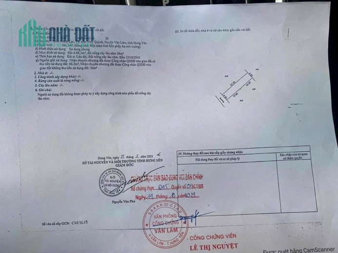 Bán gấp lô đất đường rộng 4m, ngõ thông tại Hành Lạc, Thị Trấn Như Quỳnh Văn Lâm