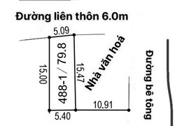 Vài trăm triệu lô 80m2 mặt tiền 5,1m. Nở hậu thu hút tài lộc. 
 trục chính liên thôn, kinh doanh
