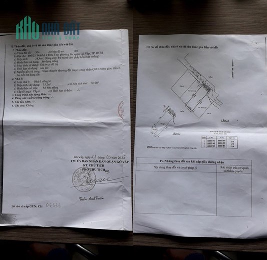 CHÍNH CHỦ CẦN BÁNH GẤP Căn  Nhà Phố Vị Trí Tại Quận Gò Vấp, TP. HCM