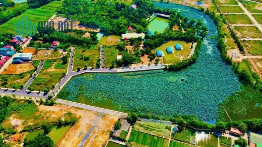 Lô đất 92,6m2 hướng đông nam mặt hồ Sen Lotus Linh sơn Bình Yênn - Sát quốc Lộ 1 Hòa Lạc, sát ngay