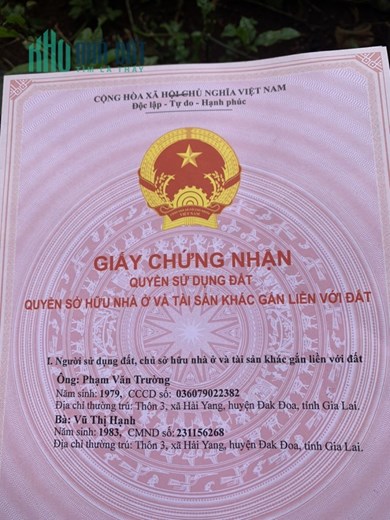 CHÍNH CHỦ CẦN BÁN NHANH  Lô Đất Đẹp Vị Trí Tại Tỉnh Gia Lai