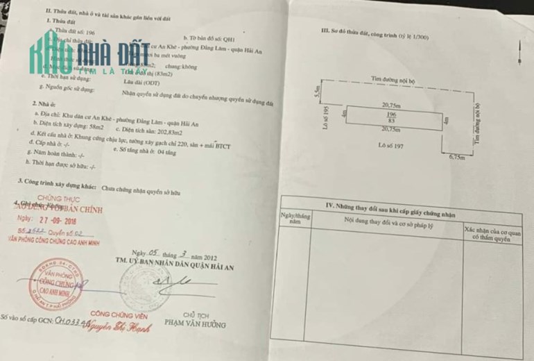 Bán nhà mặt đường Tô Vũ - 193 Văn Cao, 83m 5 tầng GIÁ 9.2 tỉ đang cho thuê, lô góc