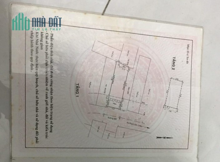 Mặt tiền kinh doanh đa ngành, 4.4x14m (61m2), 2 tầng, đường 10m giá chỉ  5.35 tỷ TL