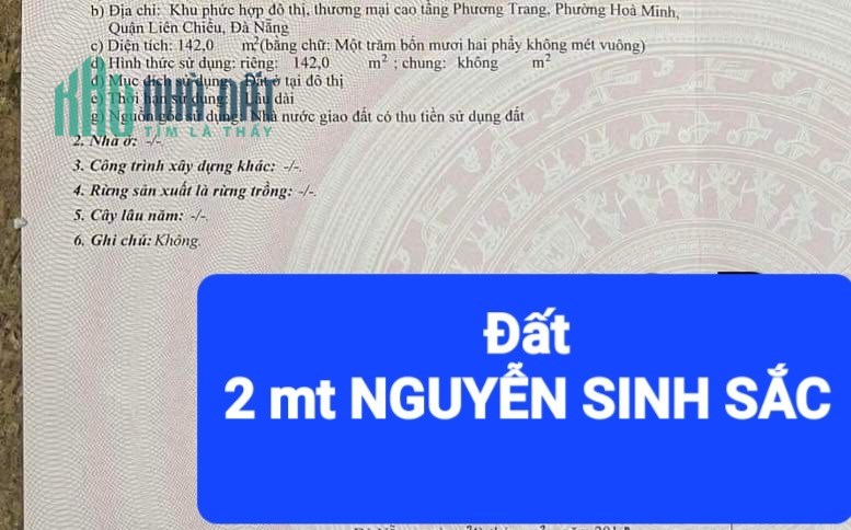 🔴💥Bán đất 2MT đường Nguyễn Sinh Sắc, Hòa Minh, Liên Chiểu, Đà Nẵng