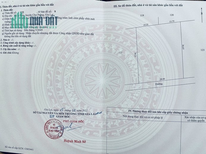 Bán đất Chư P Rông Gia Lai 1000m giá 200tr sổ hồng riêng