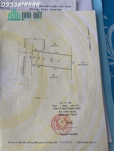 Mặt tiền Đường số 10, Bình Hưng Hòa A, Bình Tân, 70m2, 5 tỷ 5 thương lượng
