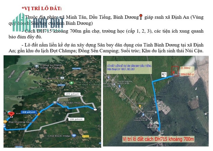 Chỉ 430.000đ/m2 sở hữu ngay lô đất 21.387m2 tại Bình Dương. Lh:0817383283.