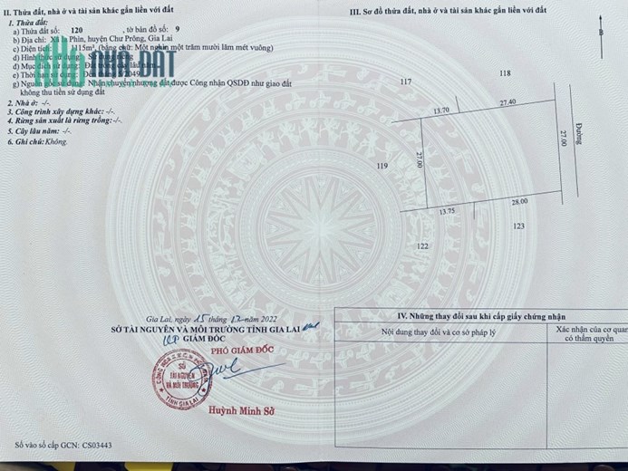 Bán đất cách sân bay Pleiku 20km giá 200tr sổ hồng 100m