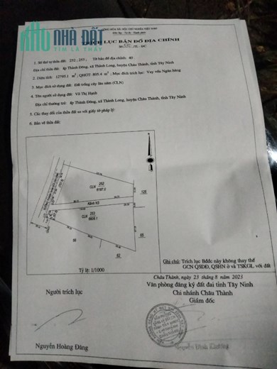 Chính Chủ Cần Bán Gấp Lô Đất Đẹp Tại Châu Thành, Tây Ninh