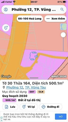 BÁN LÔ ĐẤT ĐẸP ĐƯỜNG HOA LƯ, PHƯỜNG 12, THÀNH PHỐ VŨNG TÀU