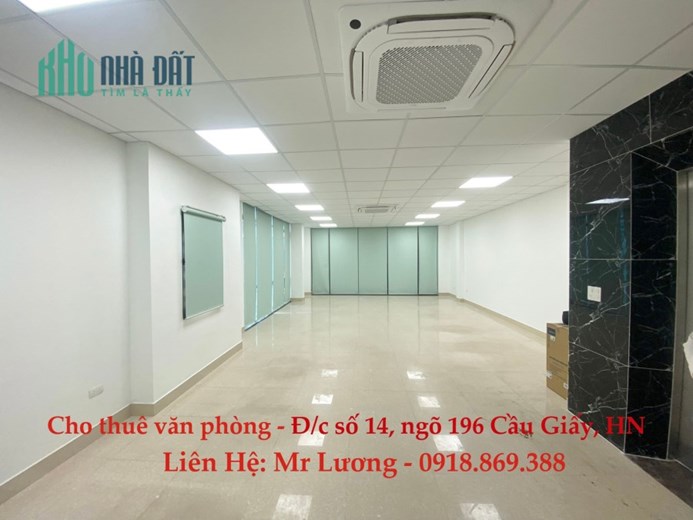 Chính chủ cho thuê tòa văn phòng 8 tầng,có thể thuê lẻ từng tầng Số 14 ngõ 196 Cầu Giấy