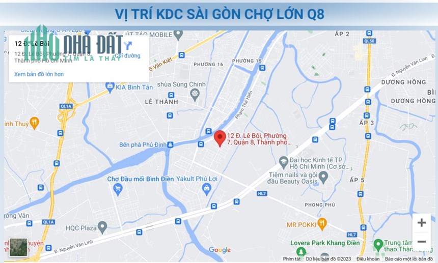 Bán đất KDC Sài Gòn Chợ Lớn, P7, Q8 Phạm Thế Hiển