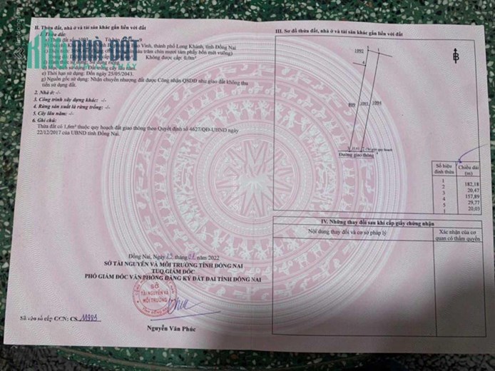 BÁN LÔ ĐẤT 2 MT TÁI ĐỊNH CƯ PHƯỜNG BẢO VINH – GIÁ RẺ.