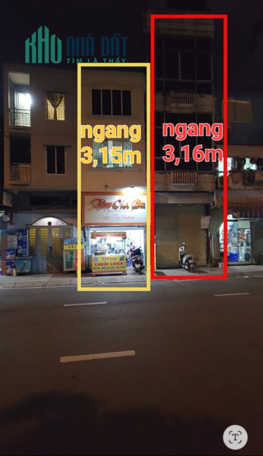 NỢ BANK 12 TỶ - BÁN ĐẤT MẶT TIỀN 1023  HOÀNG SA - QUẬN 3 - 178M2 (ngang 6.5m x 27m) + NHÀ 4 TẦNG -