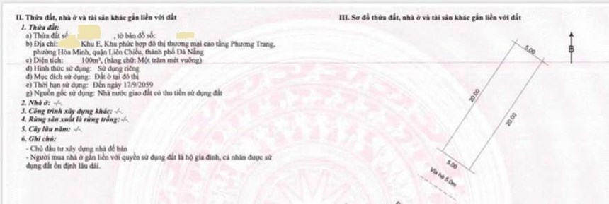 Bán đất khu E9 Kim Long - Hòa Minh - Liên Chiểu - Đà Nẵng.