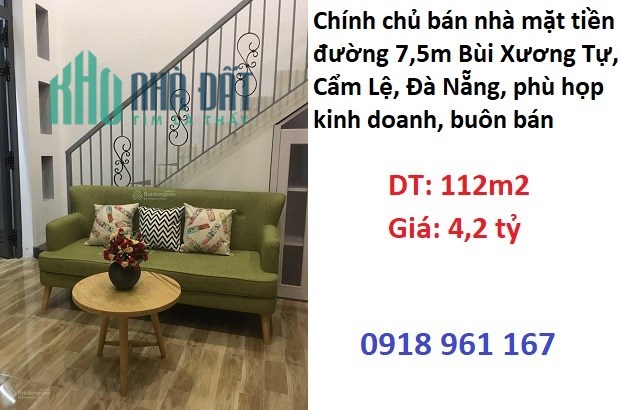 ✨Chính chủ bán nhà mặt tiền đường 7,5m Bùi Xương Tự, Cẩm Lệ, Đà Nẵng, phù họp kinh doanh, buôn bán;