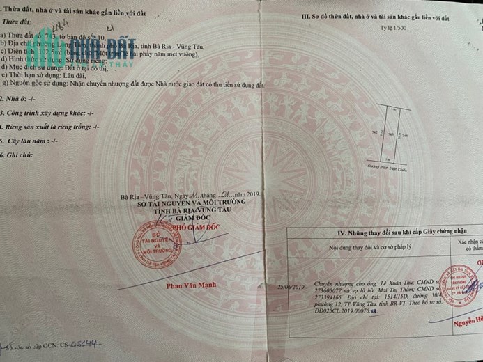 CHÍNH CHỦ CẦN BÁN NHÀ Ở PHƯỜNG LONG TÂM - TP BÀ RỊA - VŨNG TÀU