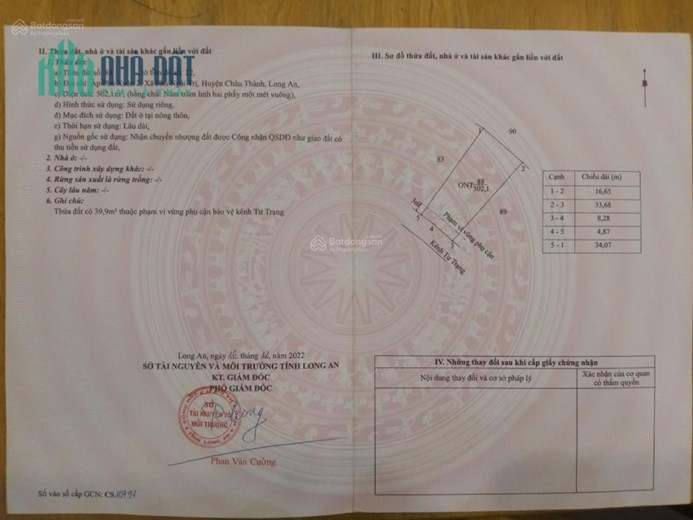 CHÍNH CHỦ BÁN GẤP 1800M2 ĐÂT THỔ CƯ TẠI HUYỆN CHÂU THÀNH TỈNH LONG AN LH :Anh Vũ 0707 727 238