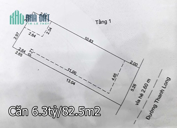 Bán đất 136m2 ngang 6.5m, hướng Đông Nam MT đường Thanh Long,Thanh Bình, Hải Châu