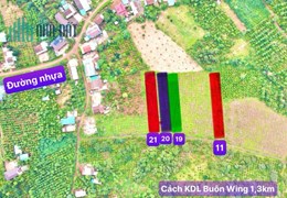 Đất gần Khu du lịch Buôn Wing giá 110tr lô 666m sổ hồng