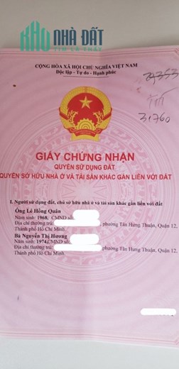 Bán nhà mặt tiền khu dân cư An Sương, đường Nguyễn Văn Quá, Quận 12, 1 trệt, 2 lầu, 80m2
